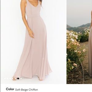 Show Me Your Mumu - Jenn Maxi Dress ~ Soft Beige Chiffon - Size S